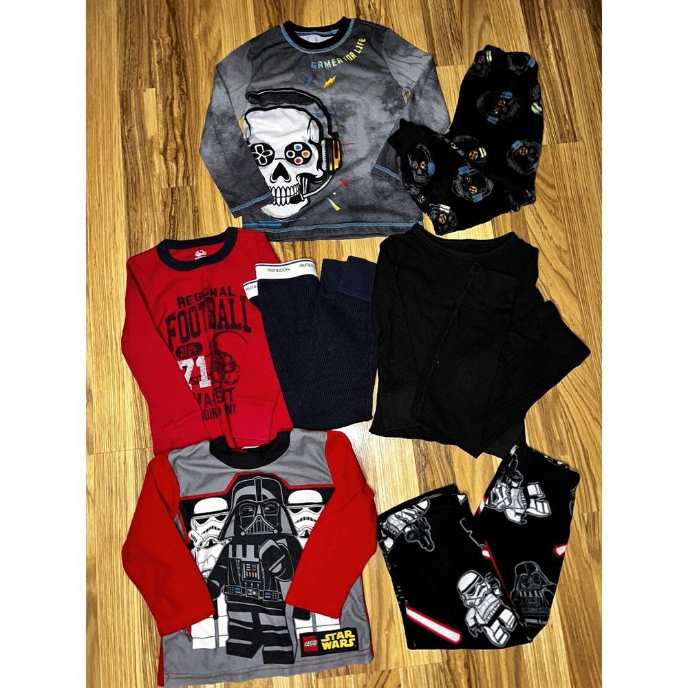 Lego Star Wars Gamer Thermal Boy's‎ pajama PJ Sz 4 4/5 Lot Of 4